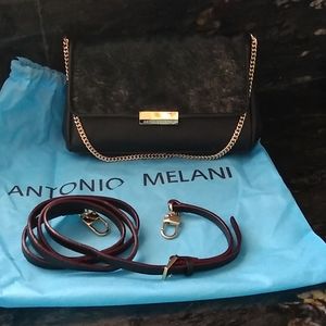 Antonio Melani Black Leather/Hide Crossbody